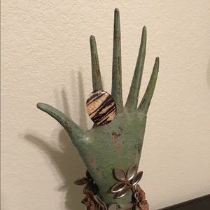 Brown and Gold Fashion Ring Plastic (Size 9)